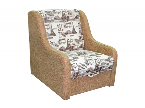 Кресло-кровать «Аккорд Газета коричневая»