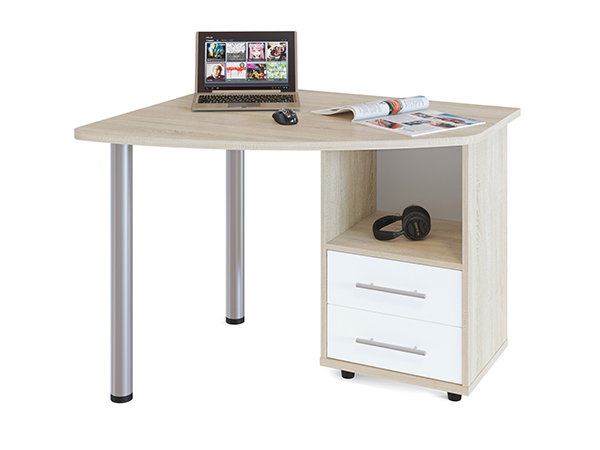 Компьютерный стол «КСТ-102 Дуб Сонома, Белый»