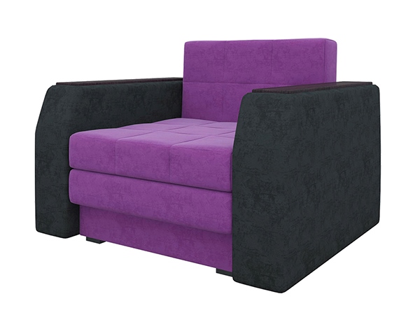 Кресло-кровать Атлант микровельвет фиолетово-черный