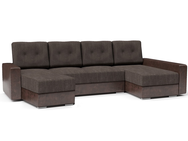 Угловой диван «Мелодия» коричневая