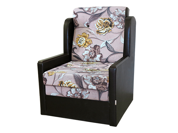 Кресло-кровать «Классика Д» экокожа+велюр цветы