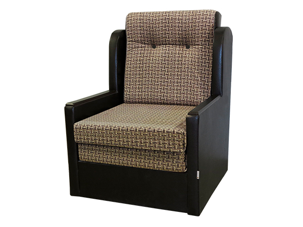 Кресло-кровать «Классика Д» экокожа и коричневый велюр