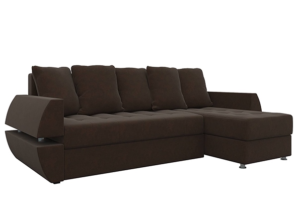 Угловой диван «Атлант У/Т» велюр коричневый