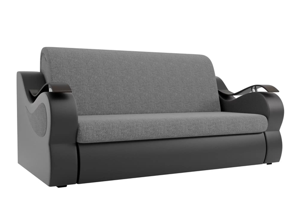 Прямой диван «Меркурий» серая рогожка с экокожей