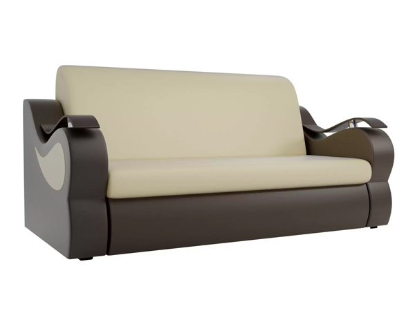 Прямой диван «Меркурий» экокожа беж с коричневым