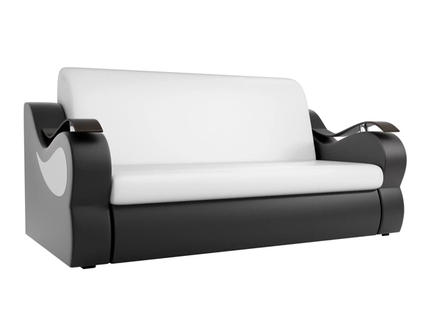 Прямой диван «Меркурий» экокожа белая с черным