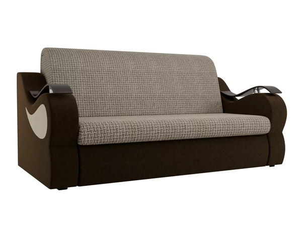 Прямой диван «Меркурий» корфу коричневый с велюром