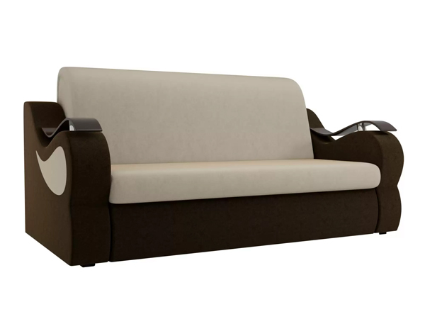 Прямой диван «Меркурий» велюр беж с коричневым