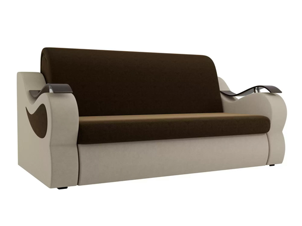 Прямой диван «Меркурий» велюр коричневый с беж