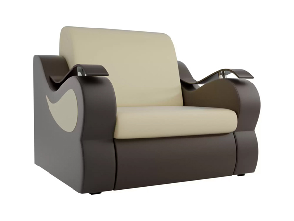 Кресло-кровать «Меркурий» экокожа беж с коричневым