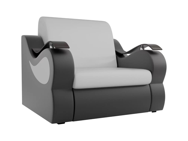 Кресло-кровать «Меркурий» экокожа белая с черным
