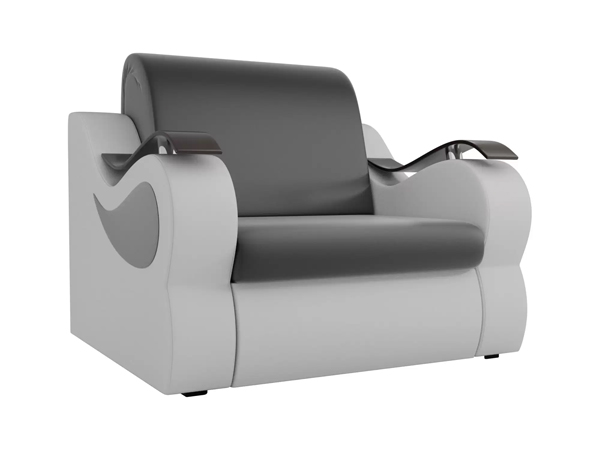 Кресло-кровать «Меркурий» экокожа черная с белым