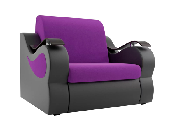 Кресло-кровать «Меркурий» велюр фиолетовый с экокожей