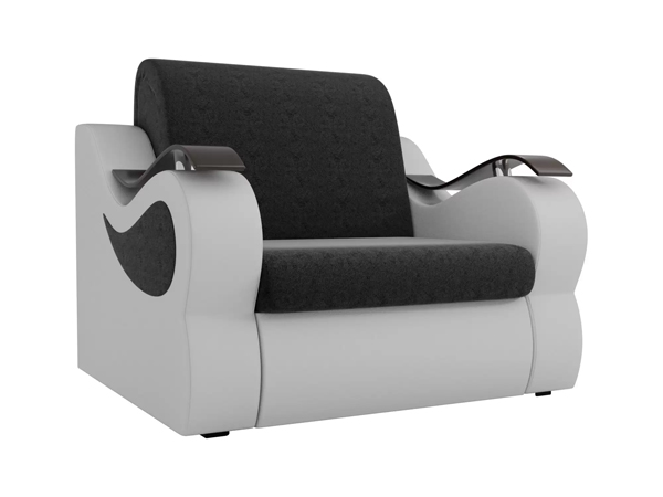 Кресло-кровать «Меркурий» велюр черный с экокожей