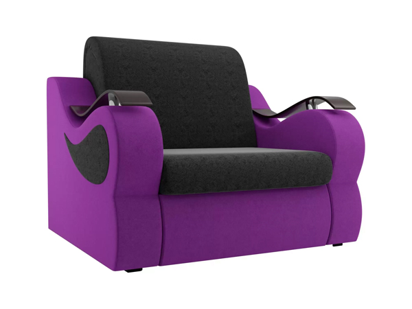 Кресло-кровать «Меркурий» велюр черный с фиолетовым