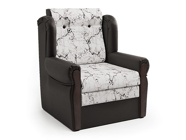 Кресло-кровать «Классика М» шоколад и мрамор