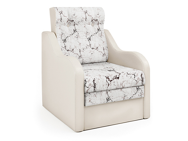 Кресло-кровать «Классика В» экокожа беж и мрамор