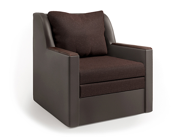 Кресло-кровать «Соло» экокожа шоколад и рогожка