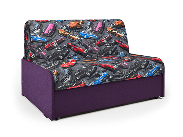 Диван-кровать «Коломбо БП» машинки и рогожка фиолетовая