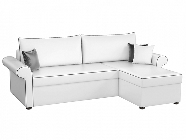 Угловой диван «Милфорд» экокожа белая