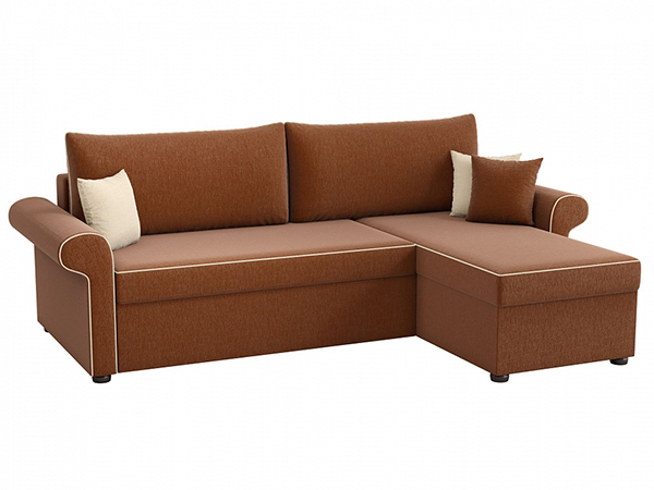 Угловой диван «Милфорд» велюр коричневый