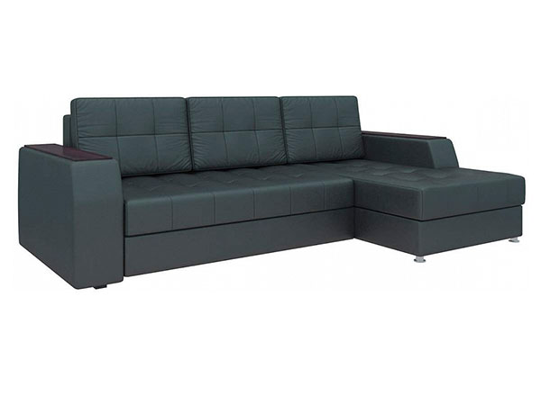 Угловой диван «Эмир Б/С» экокожа черная