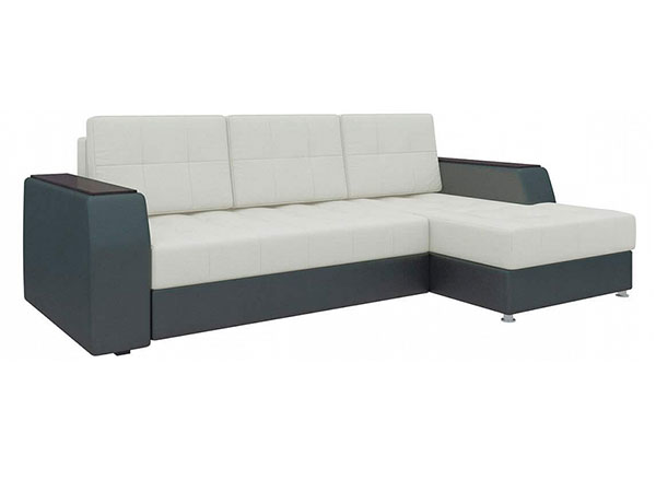 Угловой диван «Эмир Б/С» экокожа белая и черная