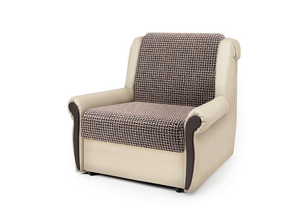 Кресло-кровать «Аккорд М» Корфу коричневый и экокожа беж