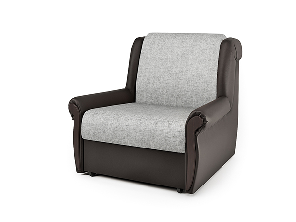Кресло-кровать «Аккорд М» экокожа шоколад и серый шенилл