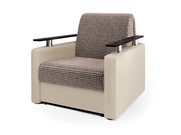 Кресло-кровать «Шарм» Корфу коричневый и экокожа беж