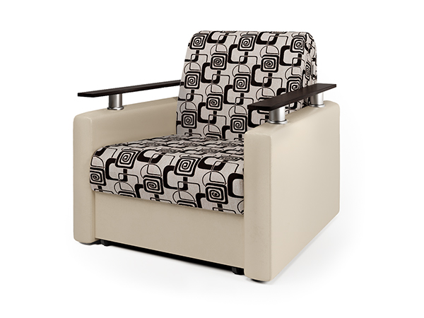 Кресло-кровать «Шарм» экокожа беж и ромб